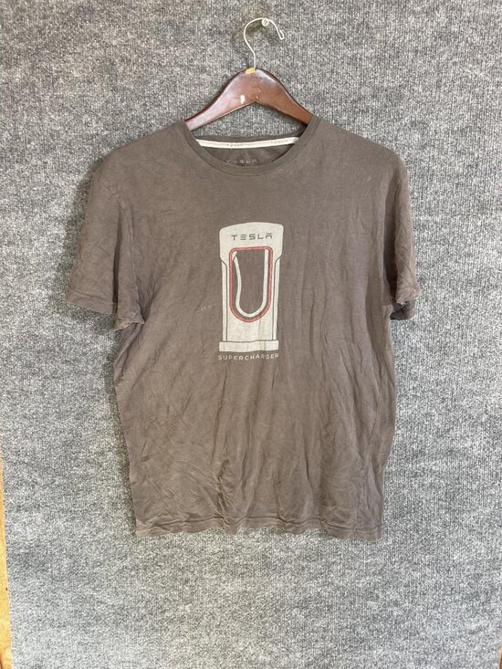 Tesla Other - Tesla Shirt Mens Medium Brown Supercharger Graphic Tee Tagless Electric Car